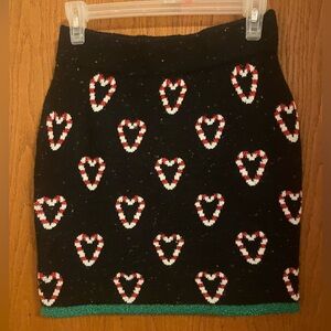 Candy cane sweater mini skirt